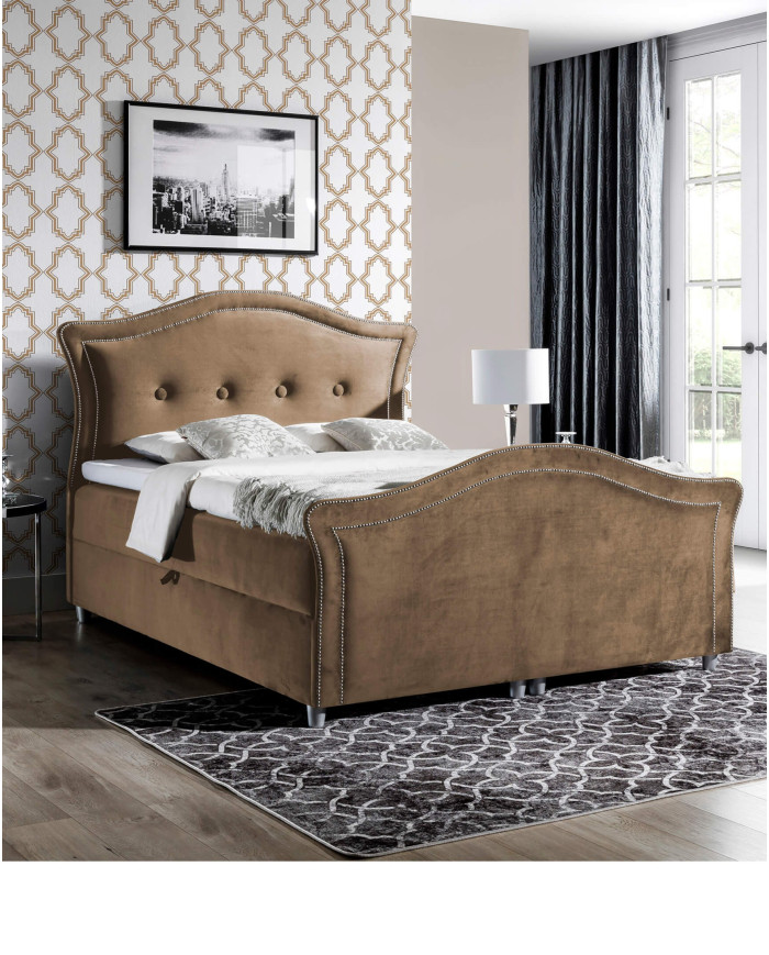Bedran Lux kontinentālā gulta 120x200, polsterēta, matracis, matrača pārvalks, konteiners — 5 attēls