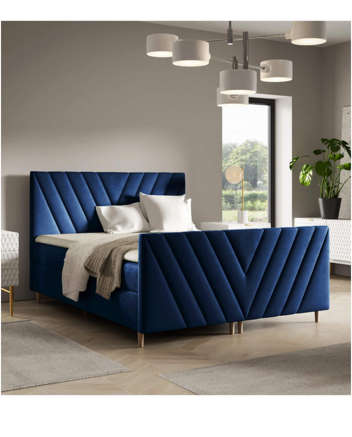 Beno Plus kontinentālā gulta 120x200, polsterēta, matrači, matrača virsmatracis, konteiners — изображение 2