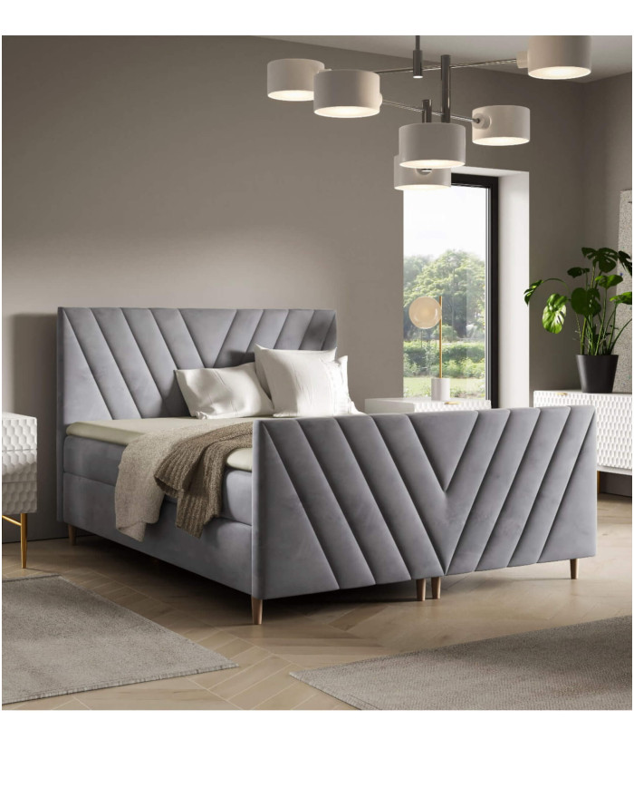 Beno Plus kontinentālā gulta 120x200, polsterēta, matrači, matrača virsmatracis, konteiners — изображение 6