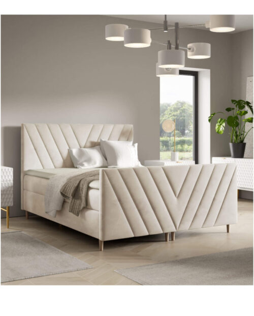 Beno Plus kontinentālā gulta 120×200, polsterēta, matrači, matrača virsmatracis, konteiners