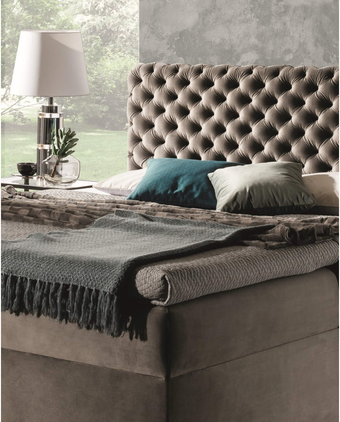 Chesterfield kontinentālā gulta 120x200, polsterēta, matracis, matrača pārvalks, konteiners - Image 6