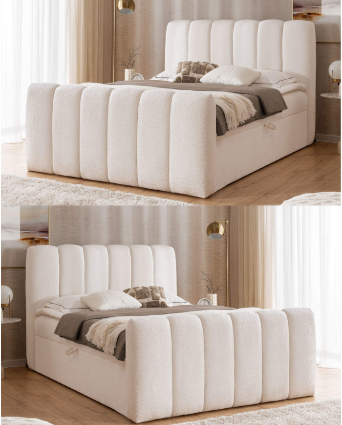 Chloe kontinentālā gulta 200x200, polsterēta, matracis, matrača pārvalks, konteiners - Image 3