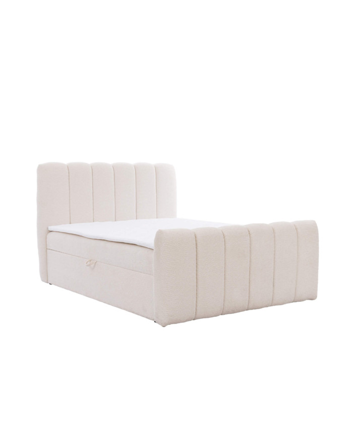 Chloe kontinentālā gulta 200x200, polsterēta, matracis, matrača pārvalks, konteiners