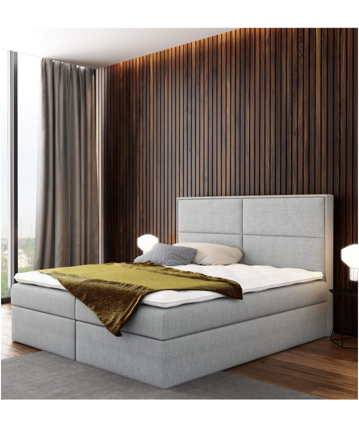 Grand kontinentālā gulta 200x200, polsterēta, matracis, matrača pārvalks, konteiners — изображение 4