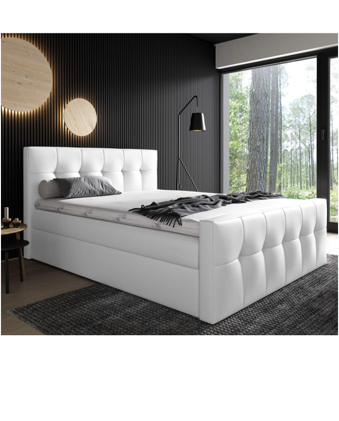 Malibu kontinentālā gulta 120x200, polsterēta, matracis, matrača pārvalks, konteiners - Image 2