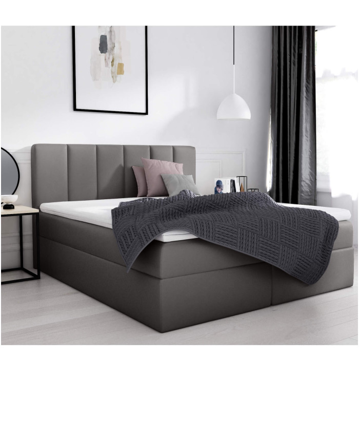 Sora kontinentālā gulta 140x200, polsterēta, matracis, matrača pārvalks, konteiners — 5 attēls