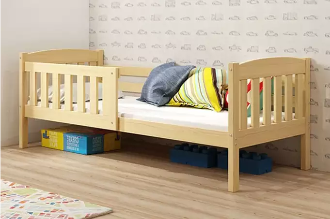 KUBUS vienvietīga jauniešu gulta 80x190 ar matraci, priede