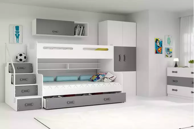 MAX 3 jauniešu divstāvu gulta 120x200 ar atvilktni, grafīta krāsā — изображение 3