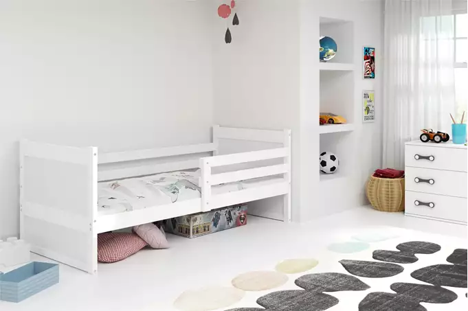 RICO vienvietīga jauniešu gulta 90x190 ar matraci, balta — изображение 4