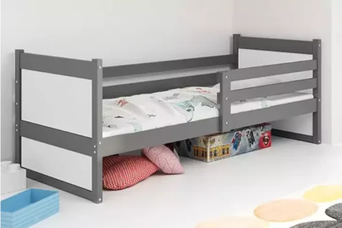 RICO vienvietīga jauniešu gulta 90×200, grafīta/balta