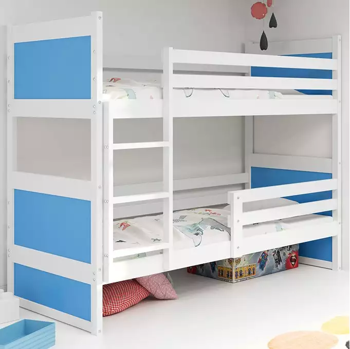 RICO divstāvu gulta jauniešiem 90x190, balta/zila