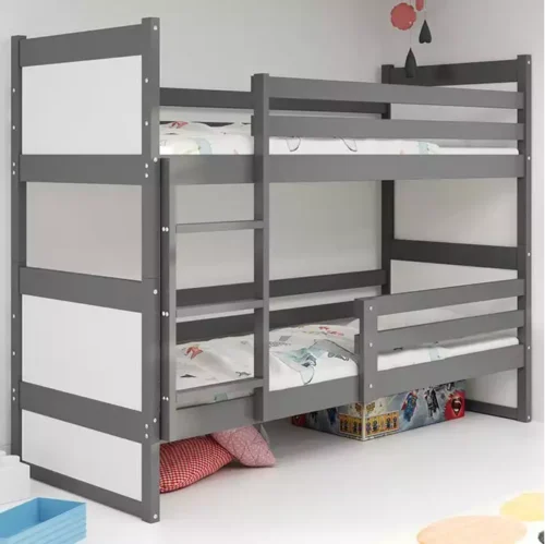 RICO jauniešu divstāvu gulta 90×190 ar matraci, grafīta/balta