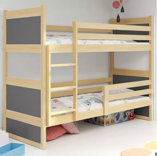 RICO divstāvu gulta jauniešiem 90×200, priede/grafīts