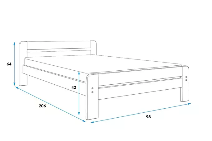 DALLAS guļamistabas gulta 90x200, balta — изображение 4