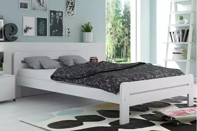 DALLAS guļamistabas gulta 90x200 ar matraci, balta — изображение 2