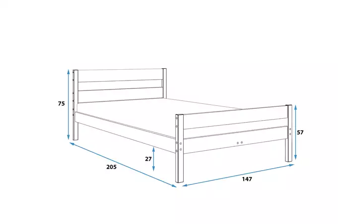 Orbis 140X200 guļamistabas gulta ar matraci, dabīgs koks — изображение 5