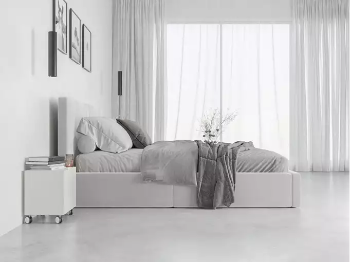 HILTON 160X200 mīksta guļamistabas gulta ar matraci un uzglabāšanas kasti, pelnu pelēka — изображение 4