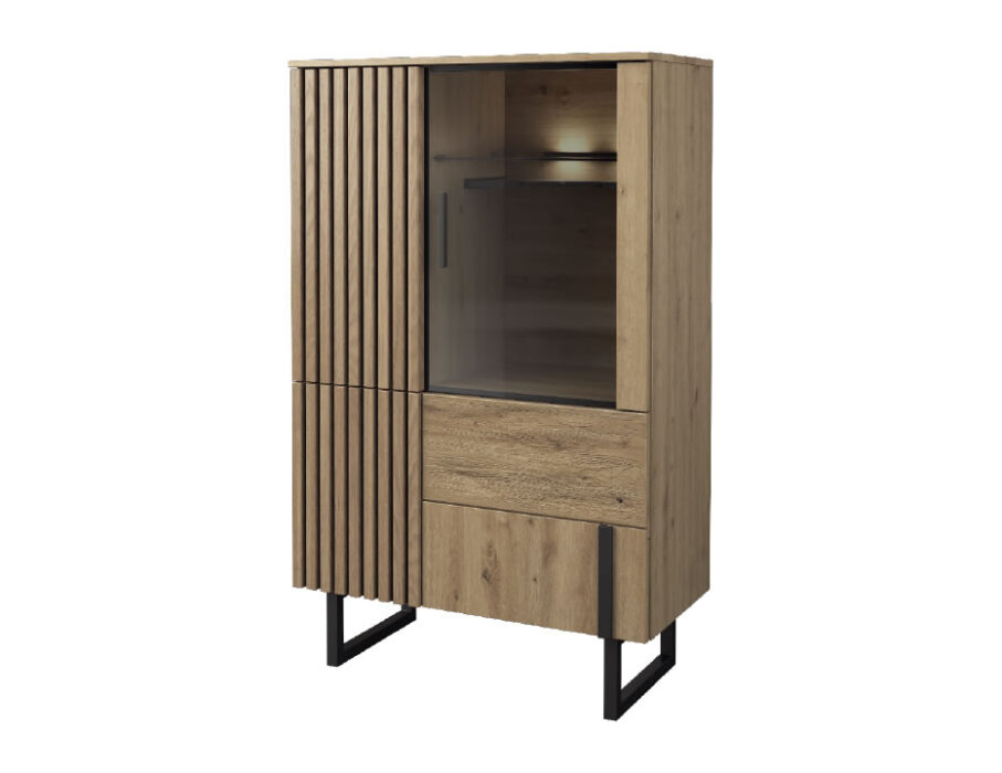 Dzintara kumode 1DS3D kreisā Mebin