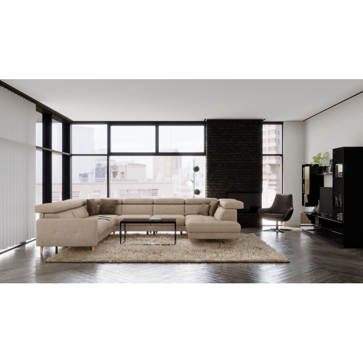 GOYA stūra dīvāns 3F-TE-1.5RF-1.5RF-TE-1.5HT/BK Bydgoskie Meble — изображение 8