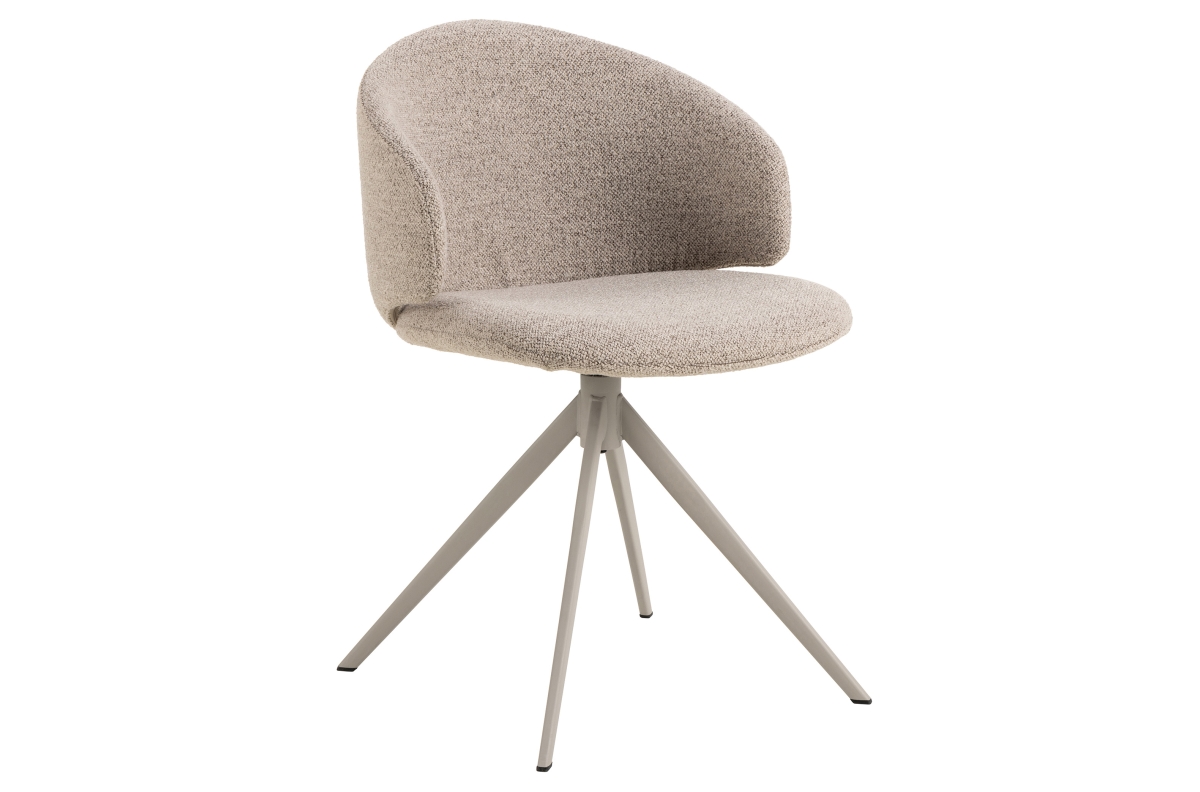 NELA Latte Beige (Monza 60 audums) / bēšas kājas - MODERNS GROZĀMAIS KRĒSLS, APVILKTS AR SPRĀDZENES APVILKUMU, BOHO VIRTUVEI / DZĪVOJAMAI ISTABAI