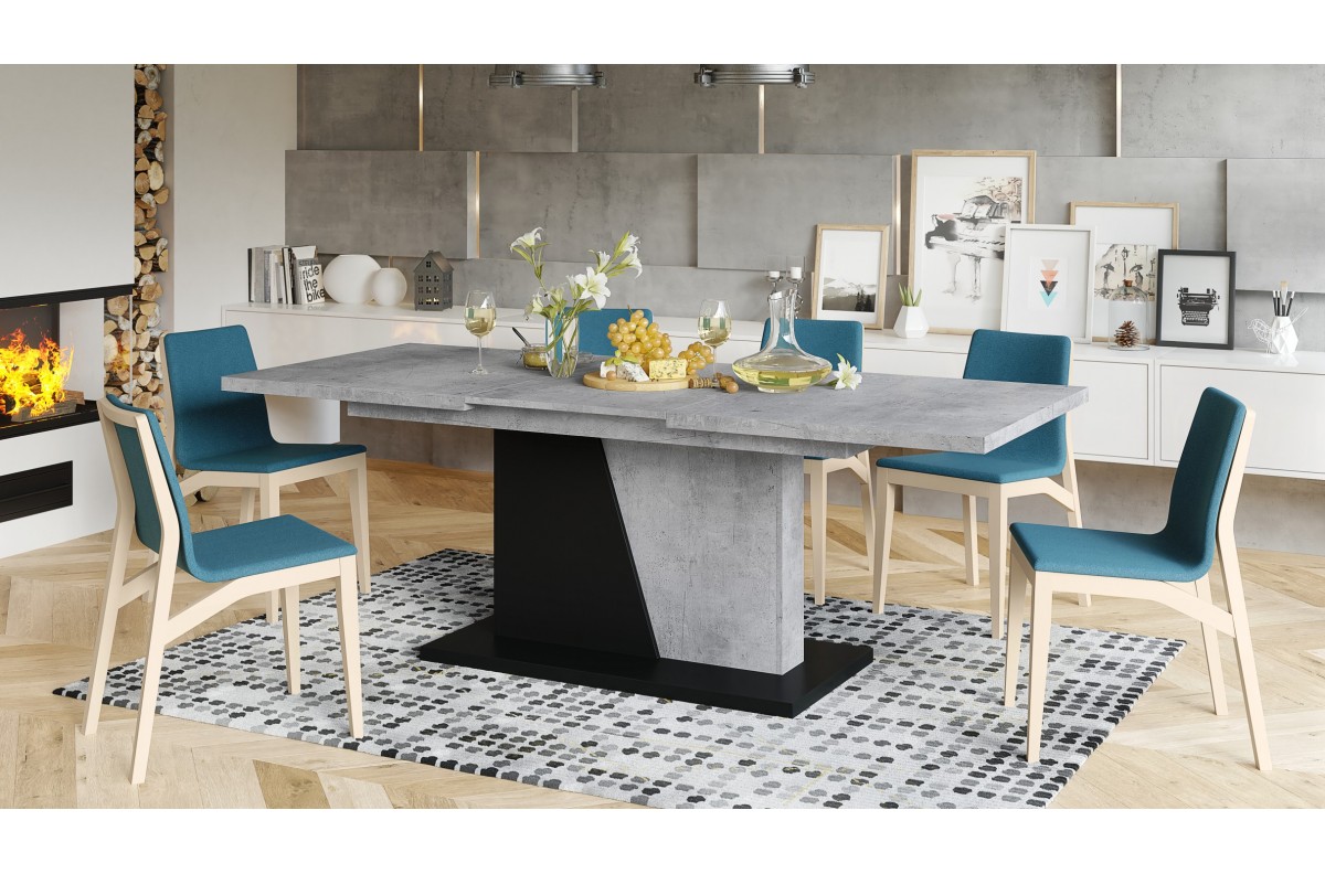 NOBLE NOIR Millenium Concrete/Matēti melns - LĪDZ 218 cm IZGARINOJAMS GALDS! — изображение 2