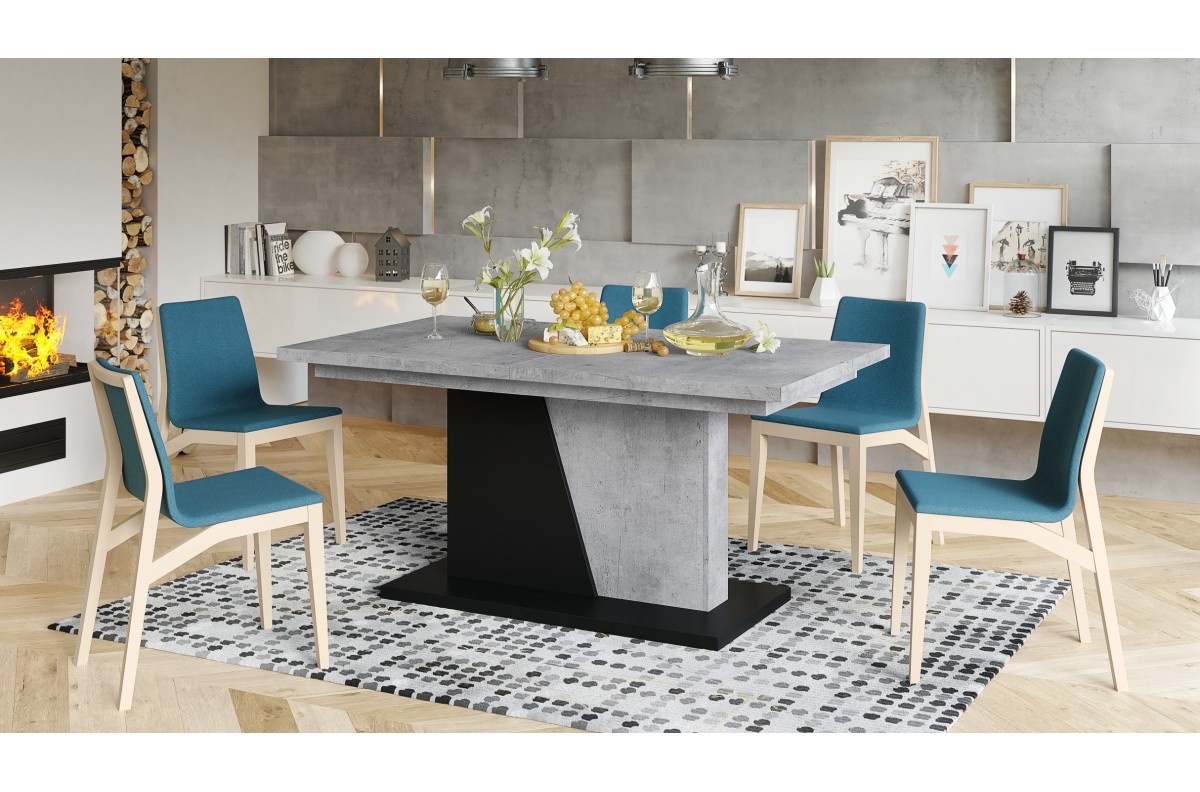 NOBLE NOIR Millenium Concrete/Matēti melns - LĪDZ 218 cm IZGARINOJAMS GALDS! — изображение 3