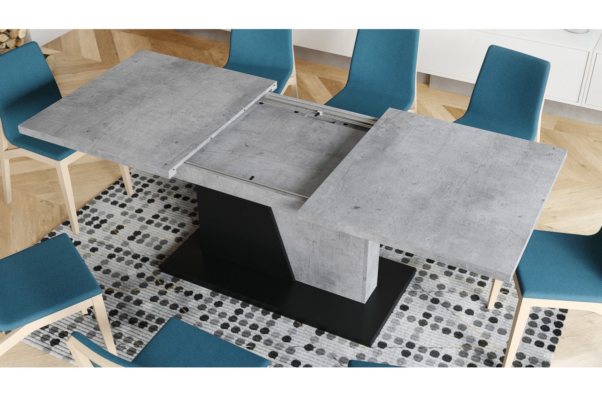 NOBLE NOIR Millenium Concrete/Matēti melns - LĪDZ 218 cm IZGARINOJAMS GALDS! — изображение 4