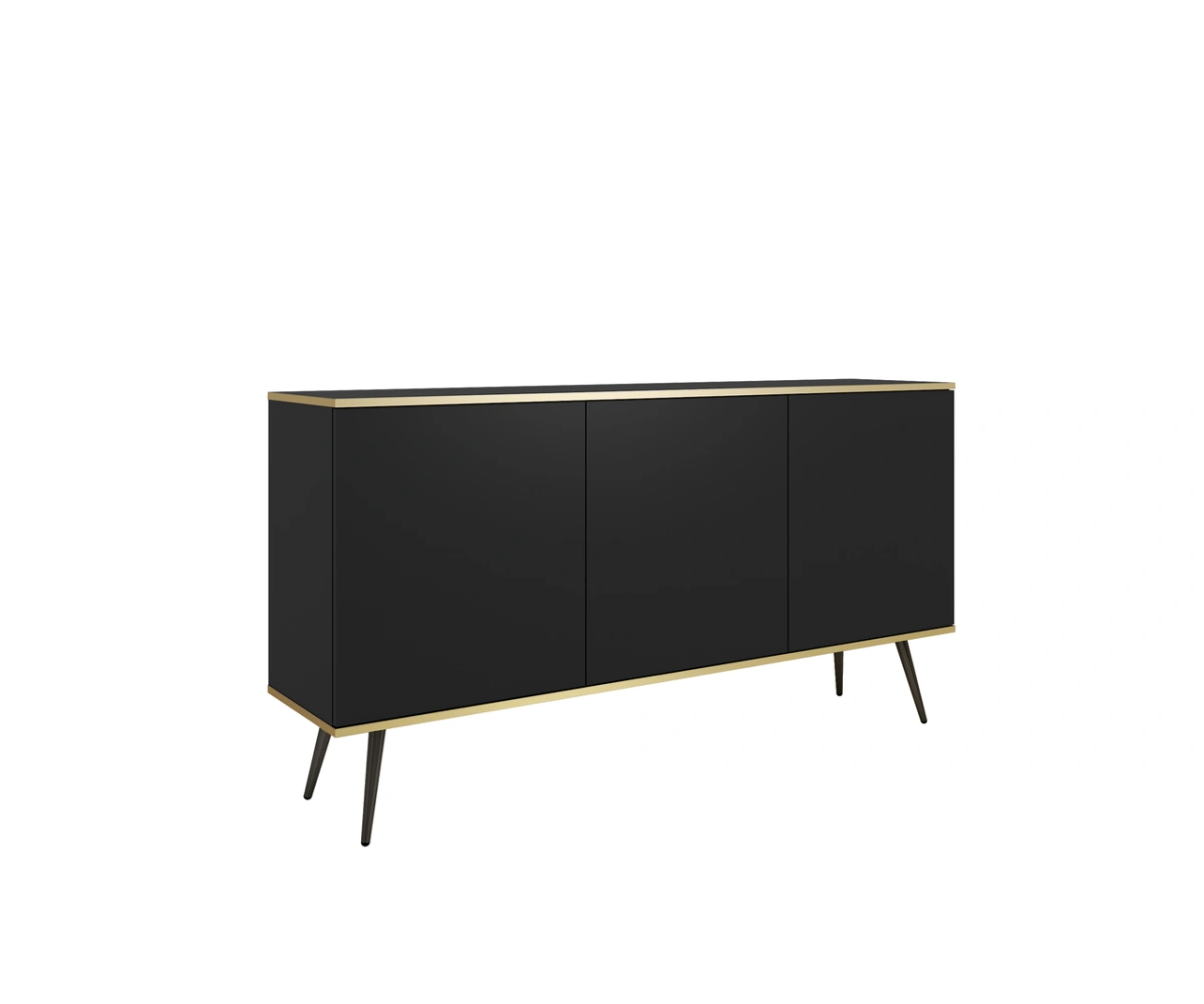 Melna kumode ar skapīšiem Oro K160 — изображение 4