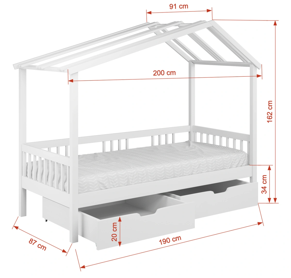 PANDORA jauniešu viesnīcas gulta 90x190 cm — 4 attēls