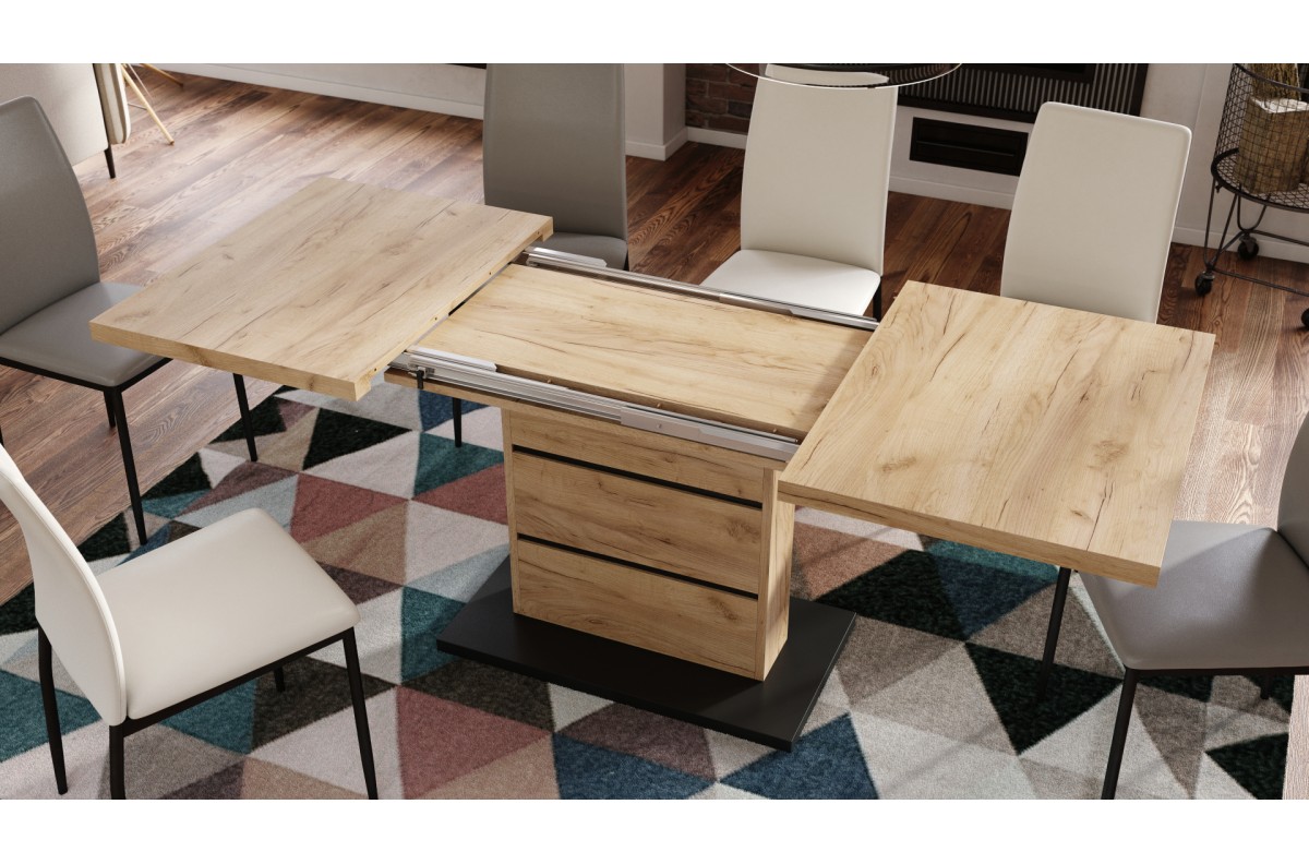 PIANO Craft ozols zelta/matēti melns - MODERNS GALDS, LĪDZ 200 CM GARUMAM! — изображение 5