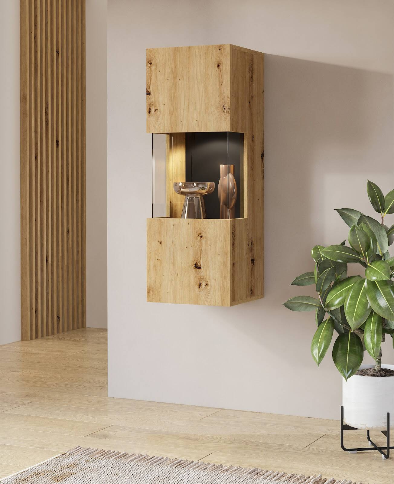 Ava Artisan piekarināms vitrīnas skapis ar 1 durvīm / melns — изображение 5