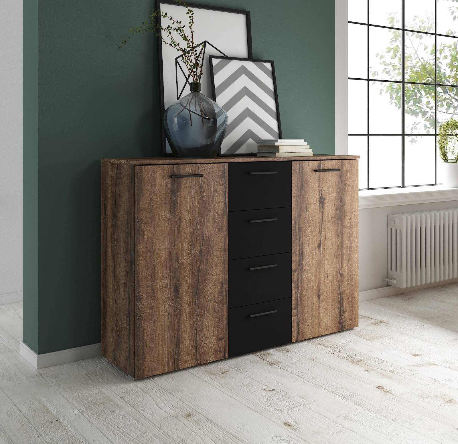 Beta kumode 2D4S Monastery Oak / Black — 2 attēls