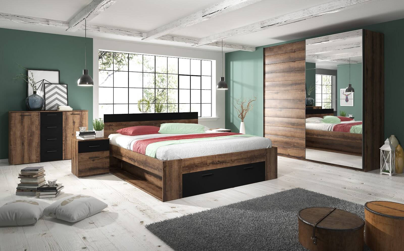 Beta kumode 2D4S Monastery Oak / Black — 3 attēls