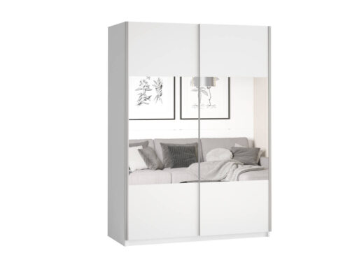 Beta divdurvju skapis ar spoguļiem, 120 cm, balts