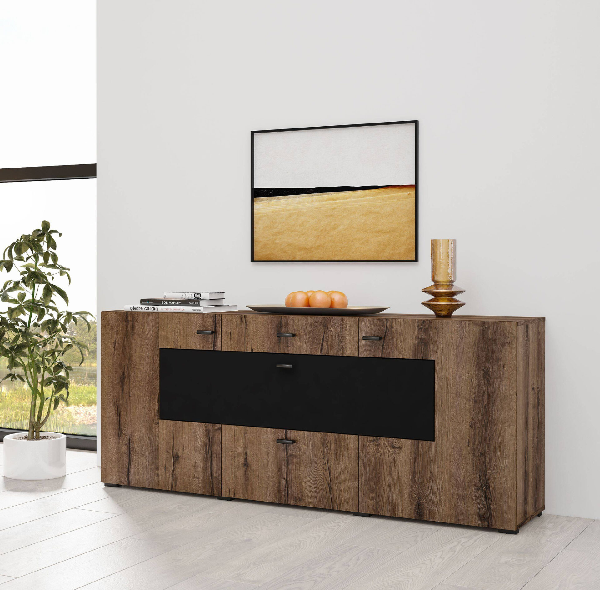 Coby kumode, 2 atvilktnes, Monastery ozols/melns onikss — изображение 3