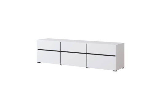 Cross – TV skapītis 3D3S, balts, melns, matēts