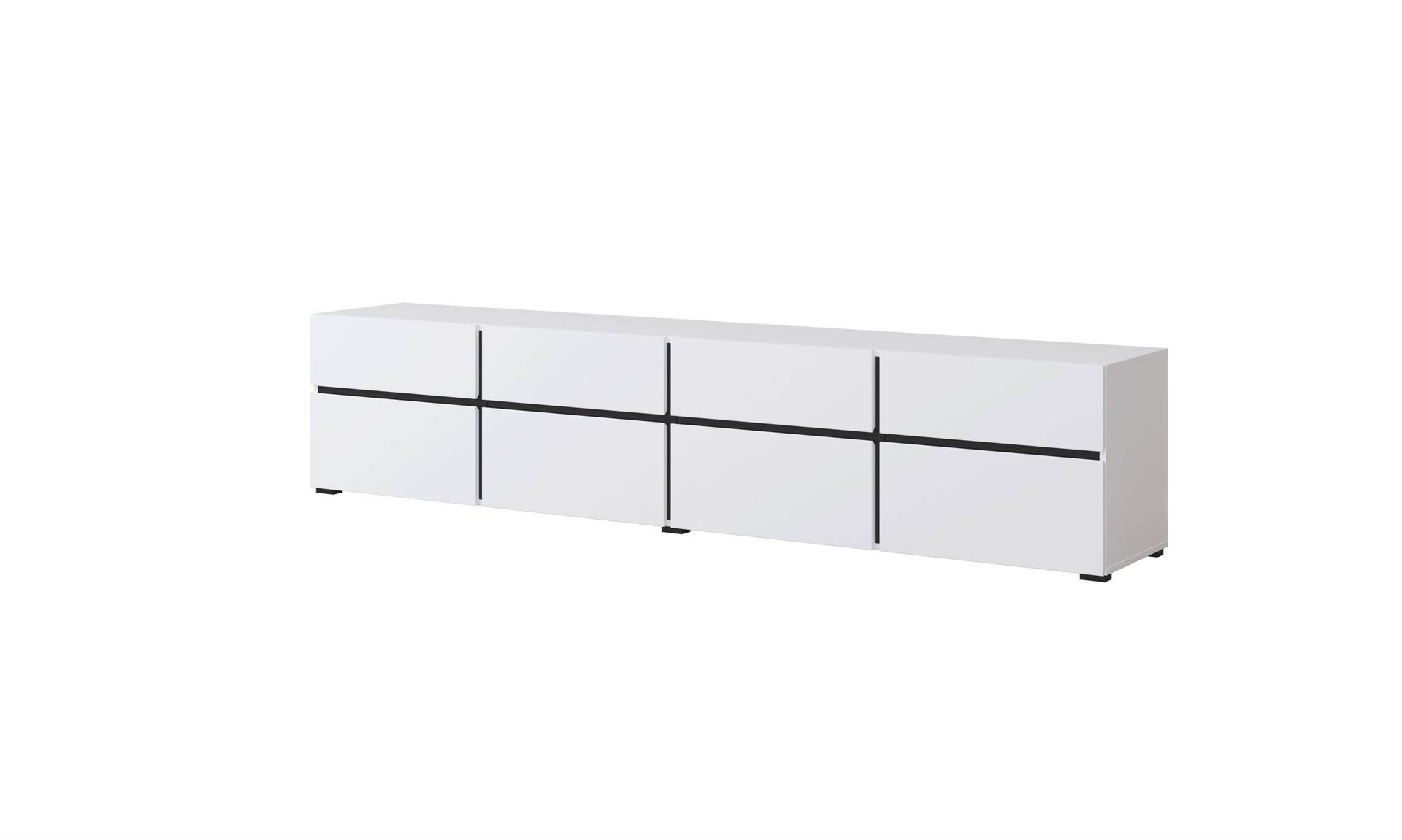 Cross – TV skapītis 4D4S, balts, melns, matēts