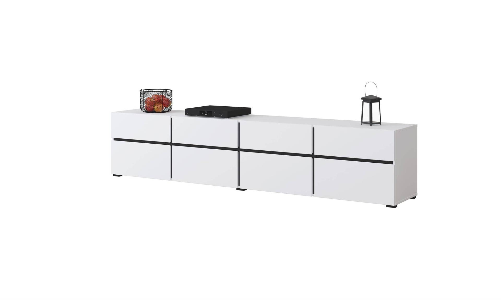 Cross – TV skapītis 4D4S, balts, melns, matēts — изображение 4