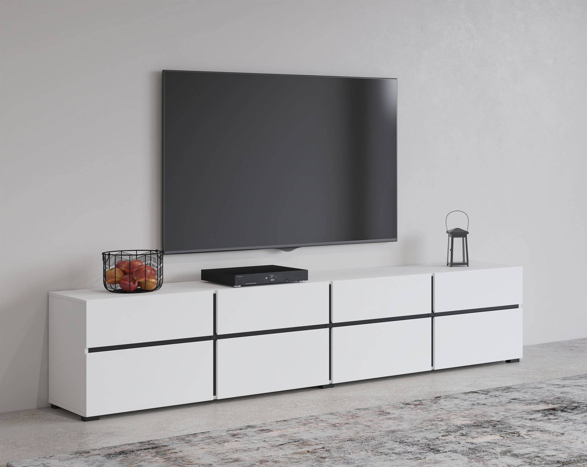Cross – TV skapītis 4D4S, balts, melns, matēts — изображение 5