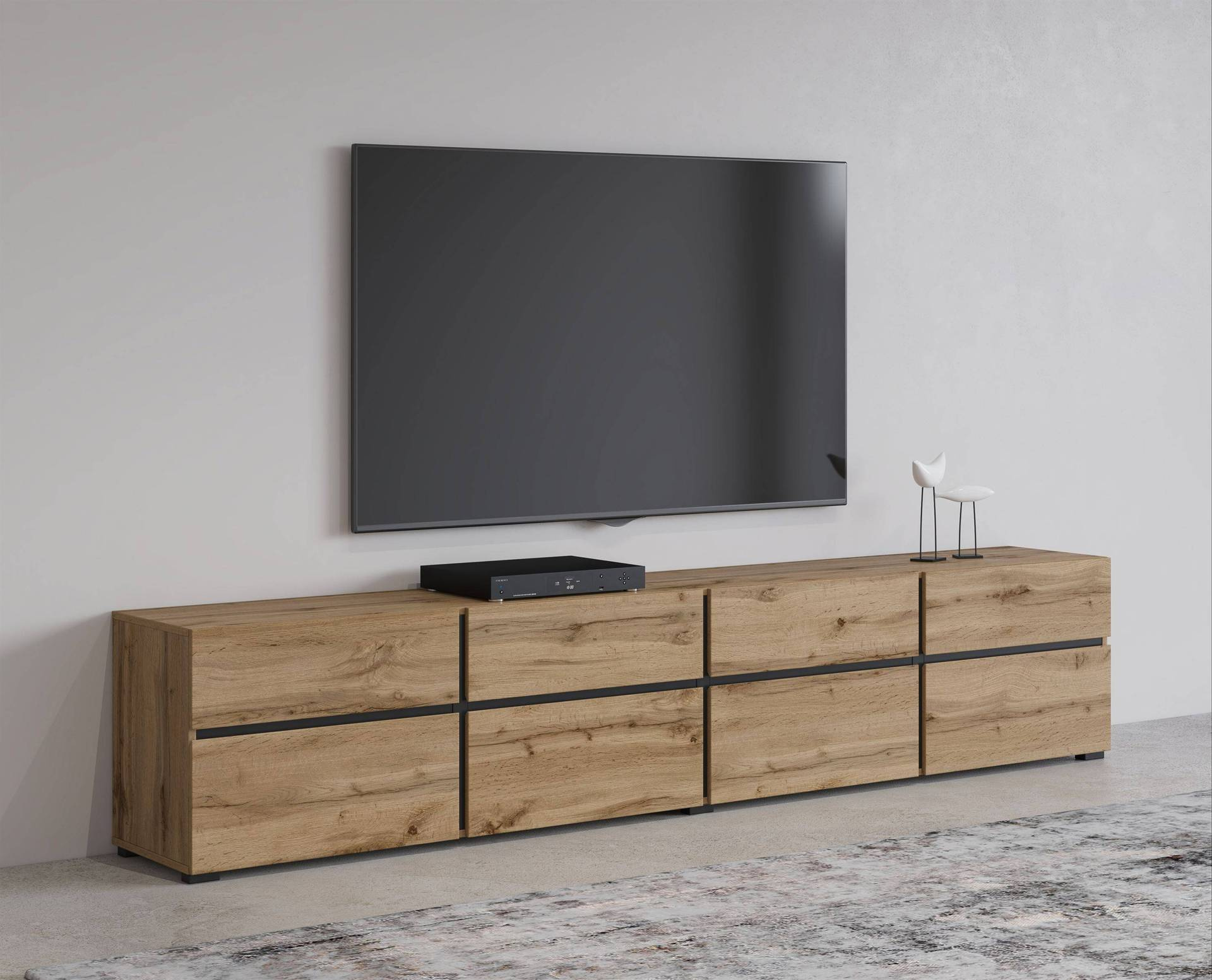 Cross - TV skapītis 4D4S, Wotan ozols matēti melns — изображение 5