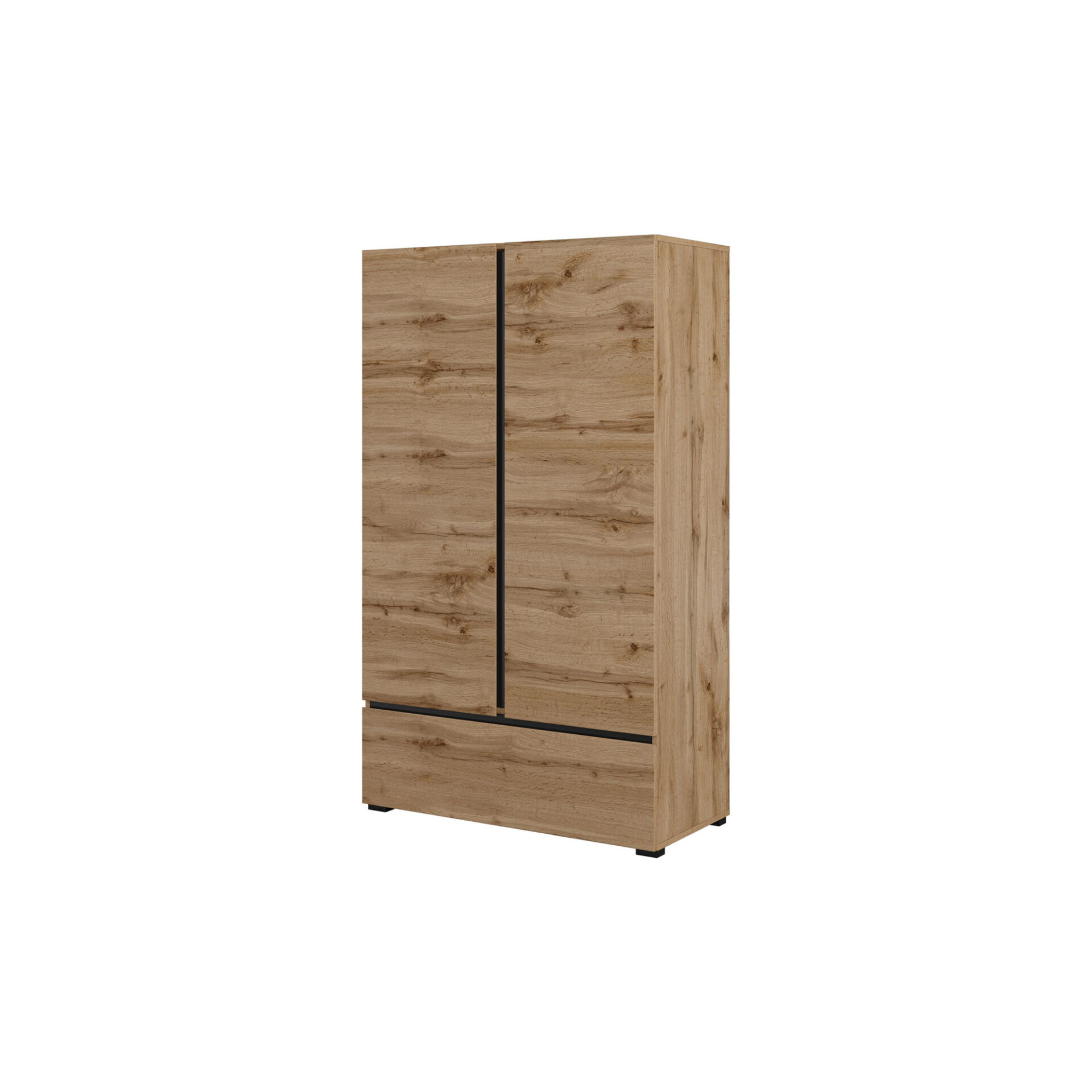 Cross S - kumode, 2 atvilktnes, 1 atvilktne, Wotan Oak Black Onyx matētā krāsā