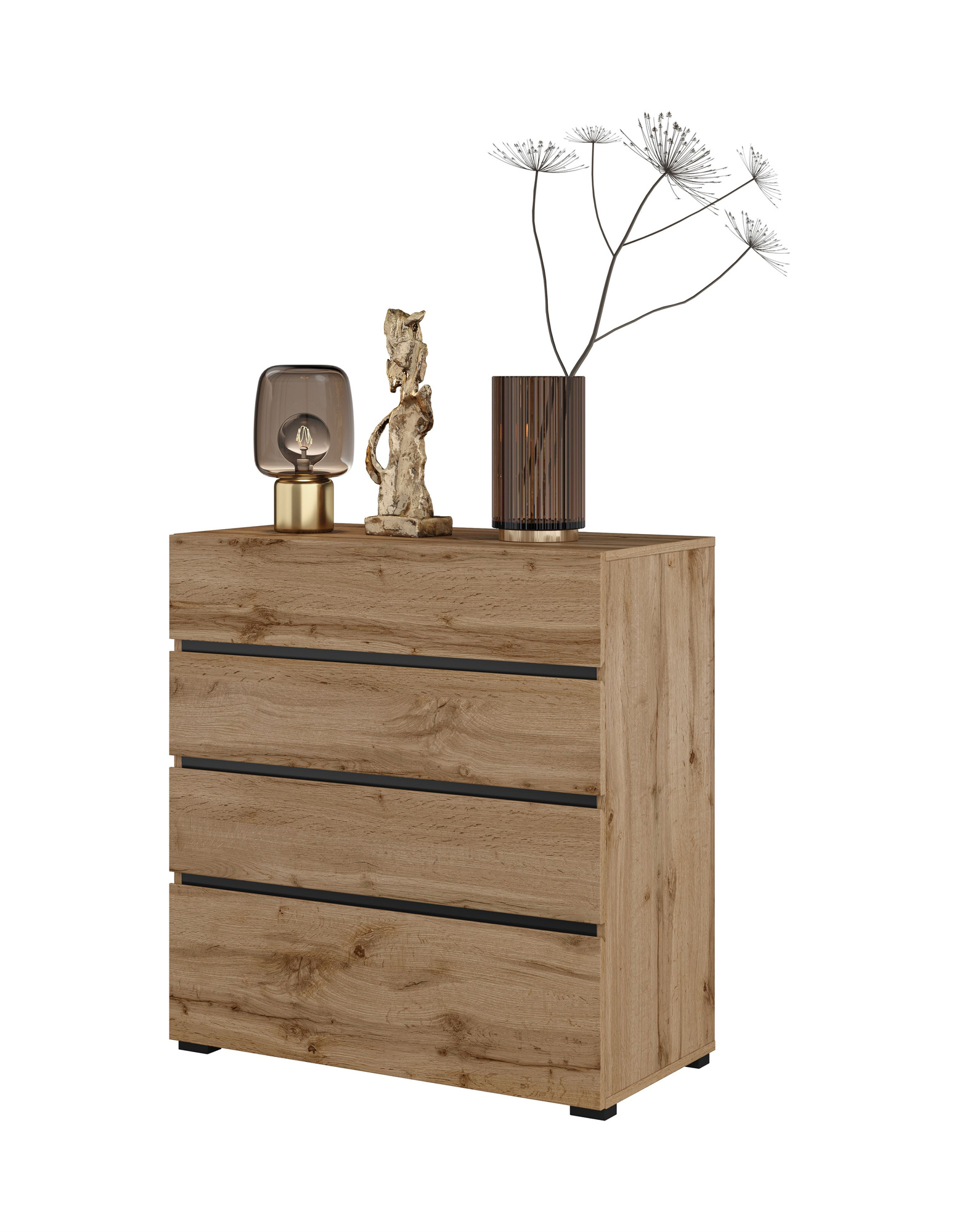 Cross S - kumode ar 4 atvilktnēm, Wotan ozols, melns onikss, matēta — изображение 3