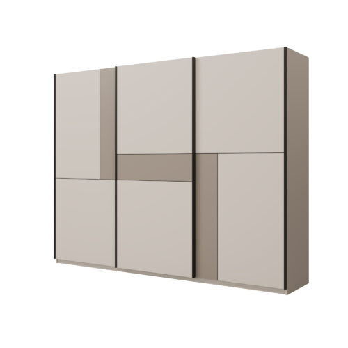 CUBE – Skapis ar 3 bīdāmām durvīm, 270 cm, kašmira un Kongo krāsās