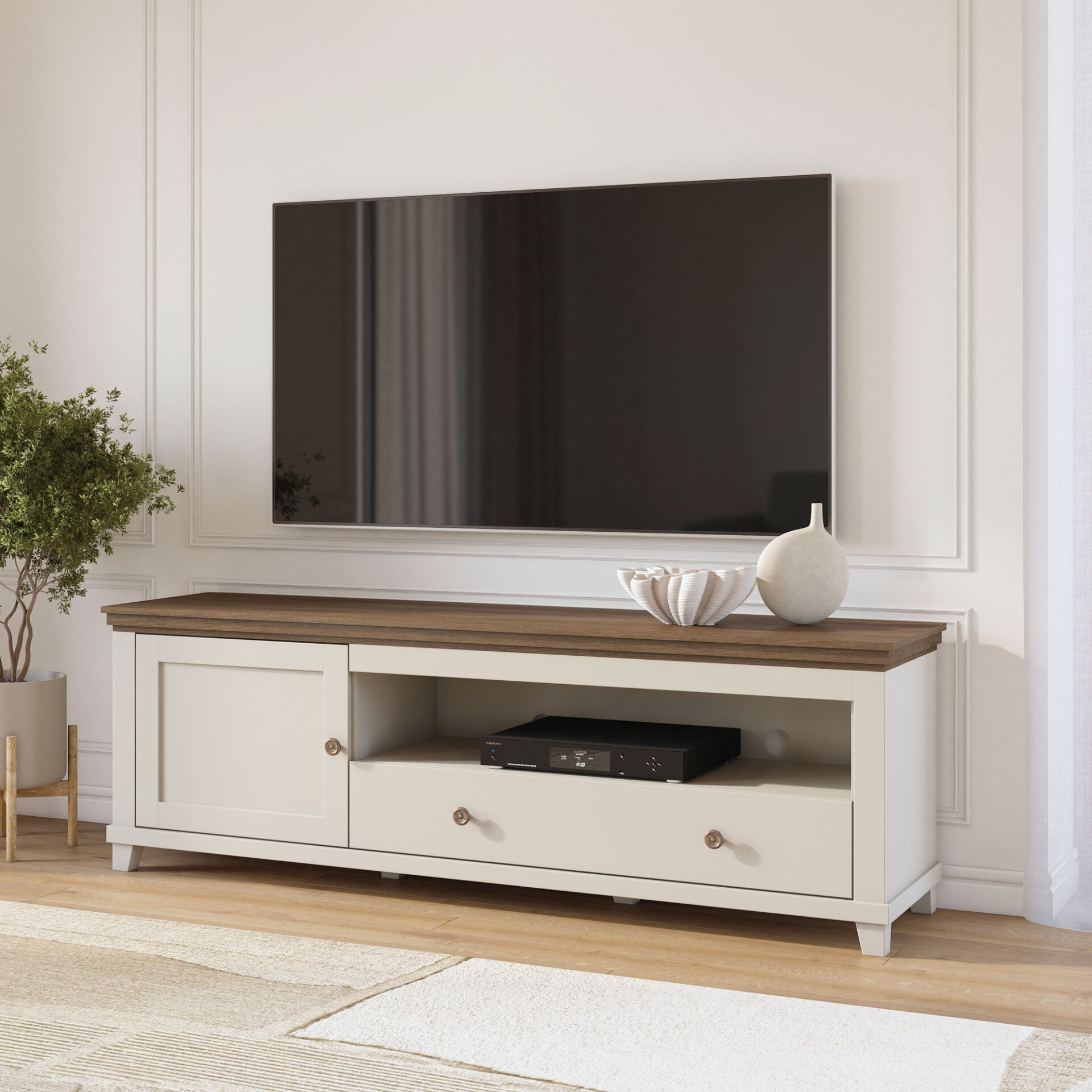 Evora WM - TV skapītis 1D1S gaiši bēšs ozols Dunin — изображение 7