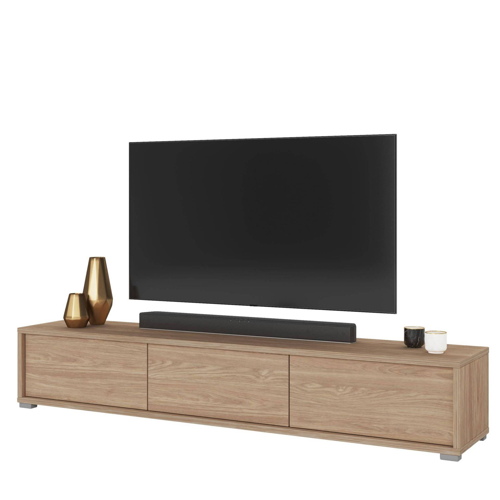 Frida - 3 durvju TV skapis, eļļots ozols — 4 attēls