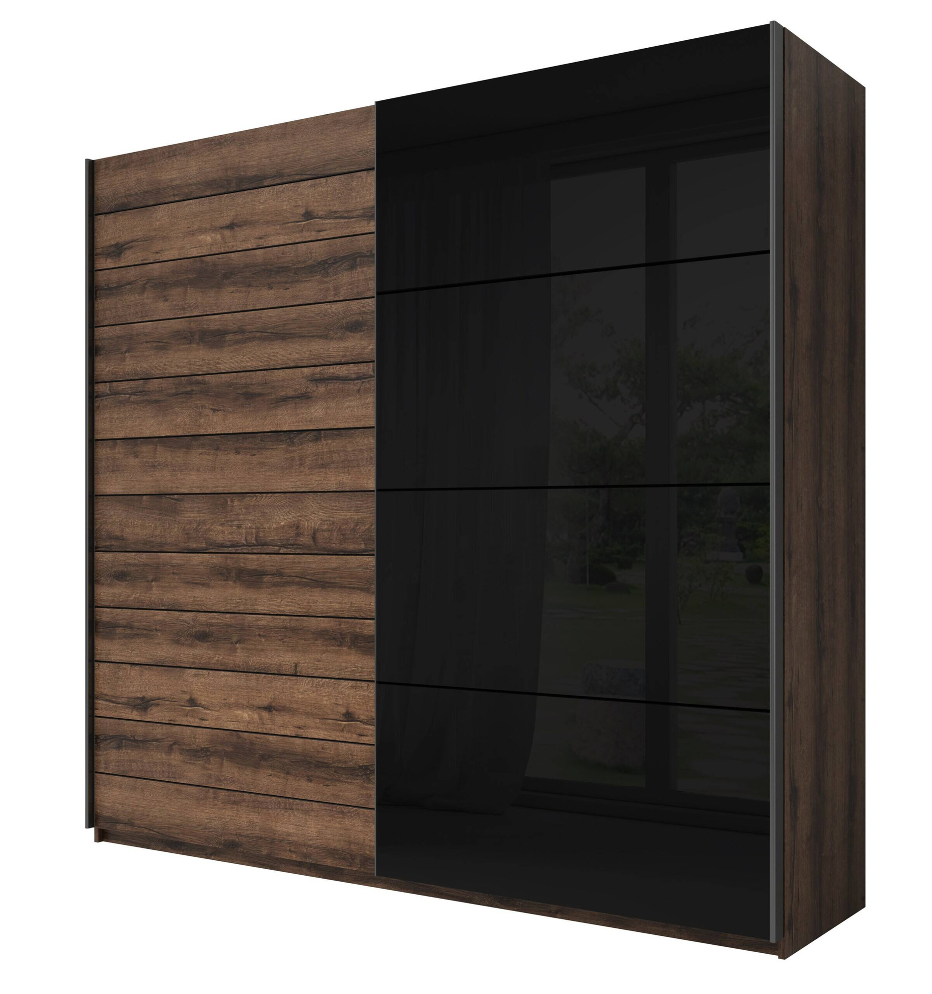 Galaxy skapis, 2 durvis, 270 cm, Monster Oak/spīdīgi melns