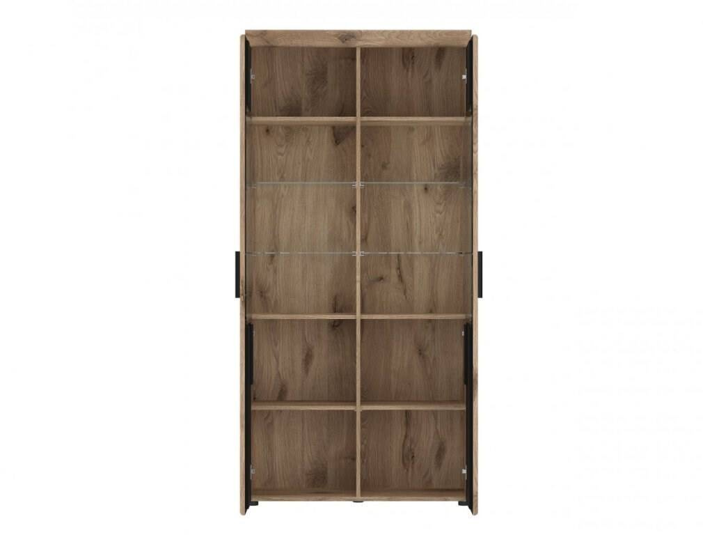 Grano GRNV02 – divu durvju vitrīna Viking Oak/Space Gray — 2 attēls