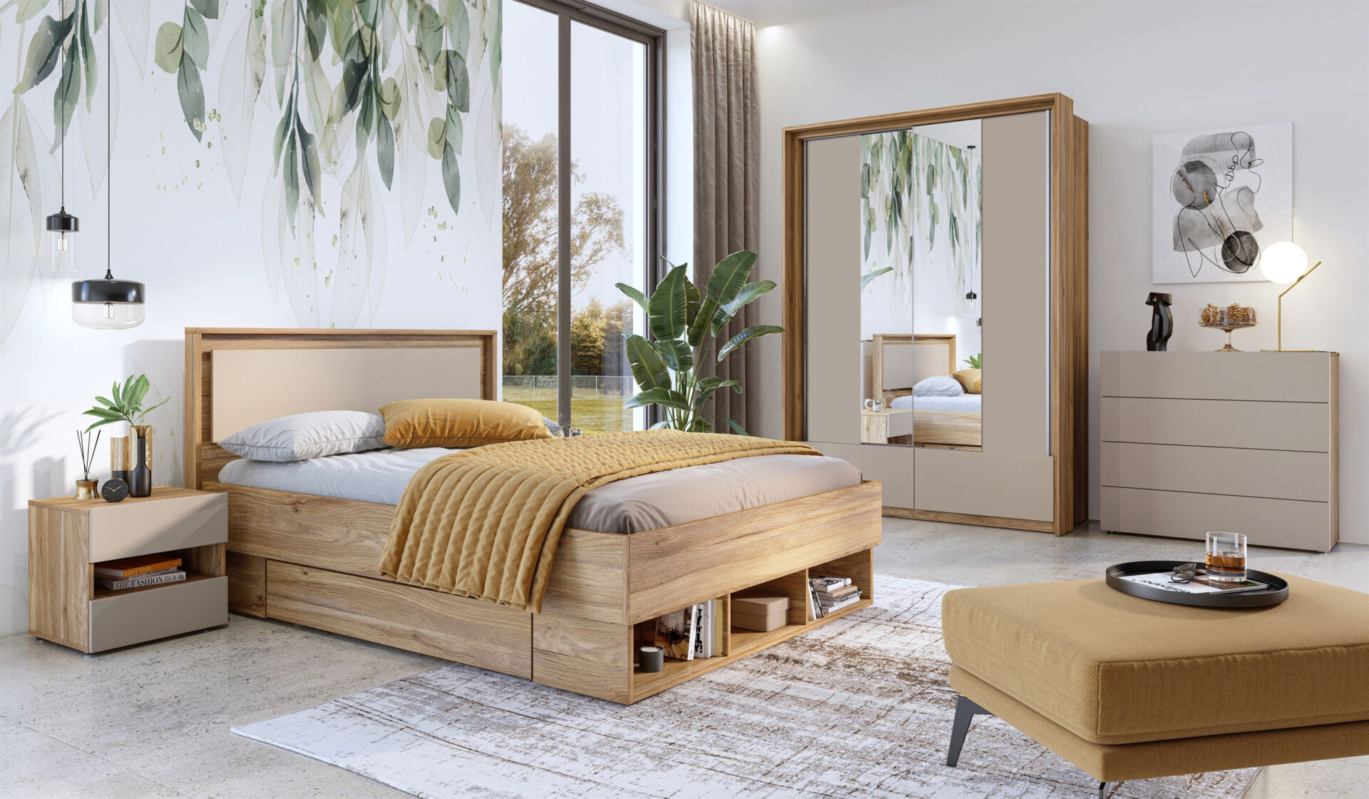 Impressio - Skapis ar 2 bīdāmām durvīm 2S, Mauvella, Kongo ozols — 7 attēls