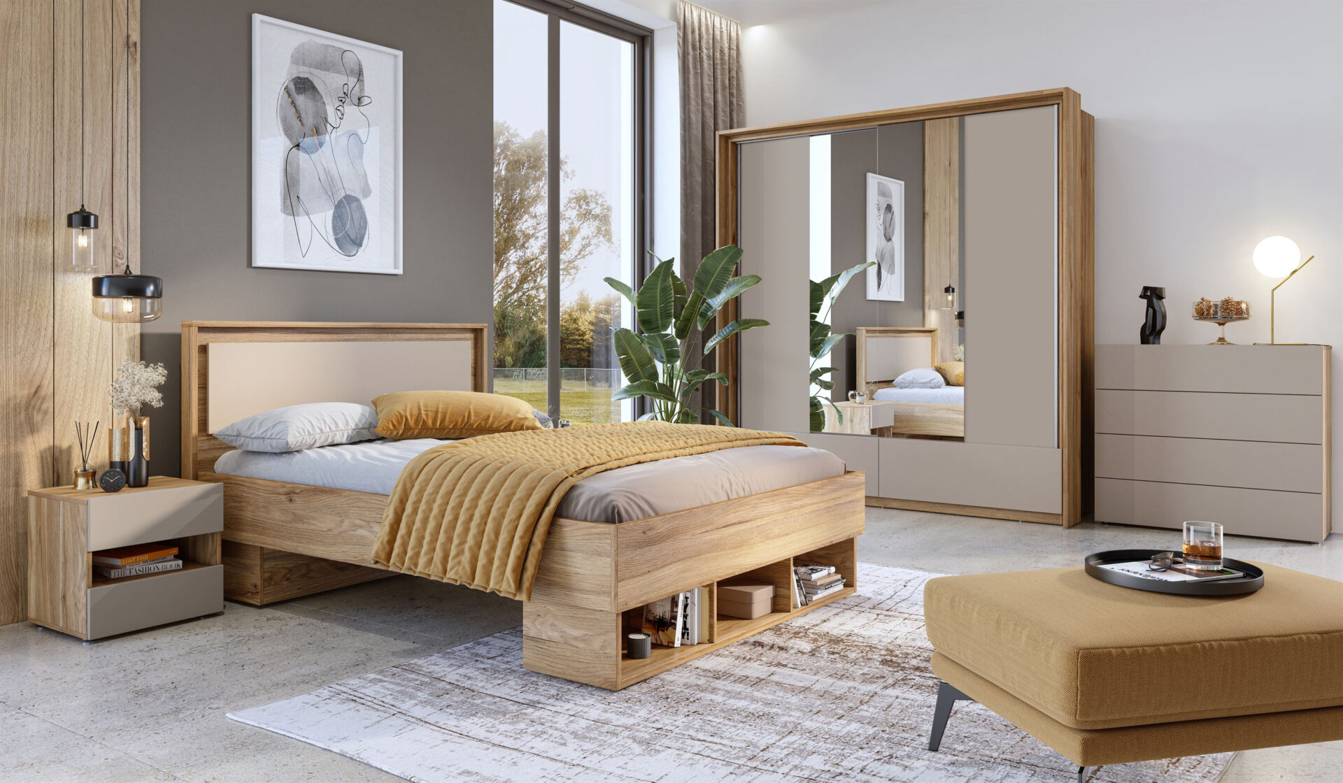 Impressio - Skapis ar 2 bīdāmām durvīm 2S, Mauvella, Kongo ozols — 7 attēls