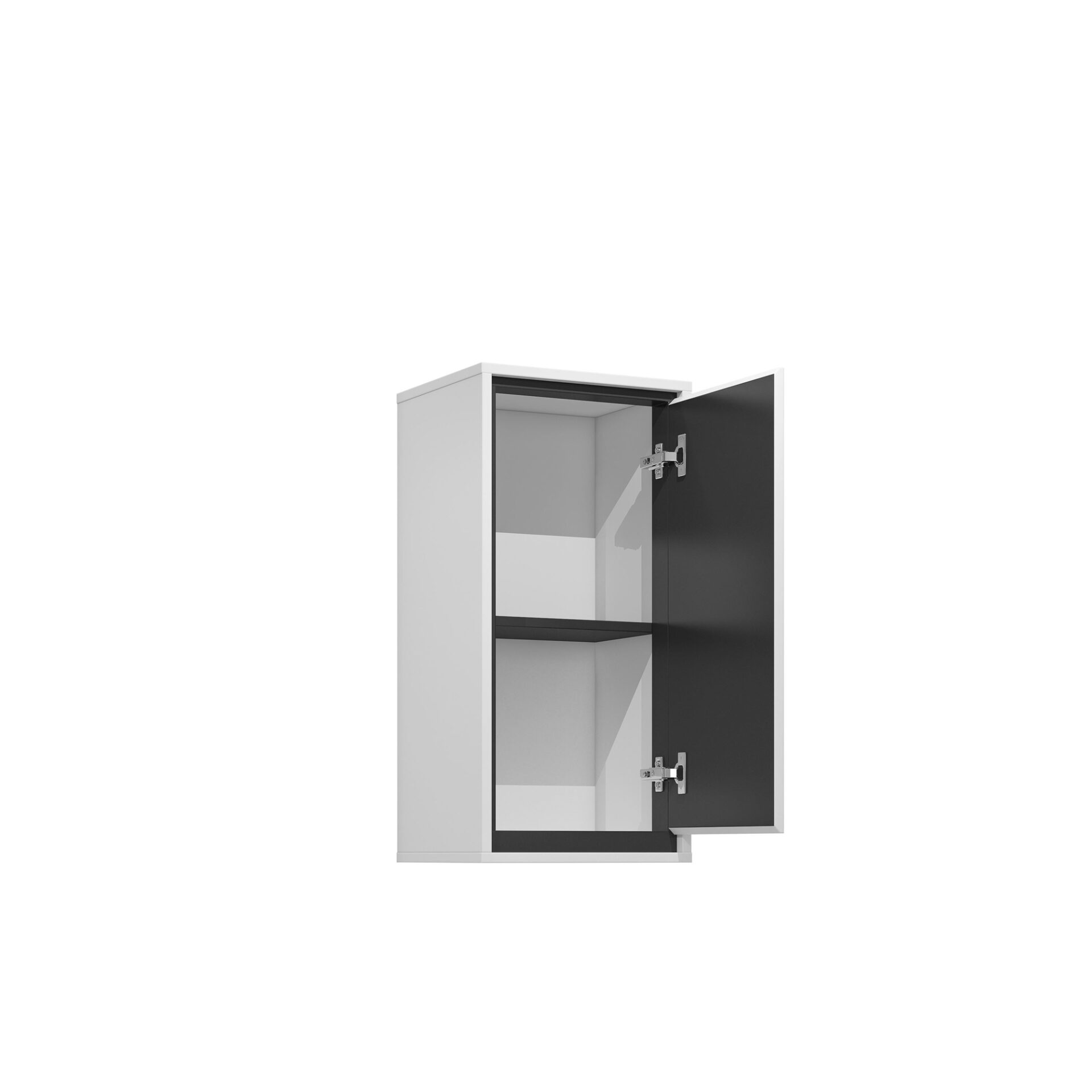 Irvine - 1D sienas skapis, balts, melns, onikss, spīdīgi balts — изображение 2